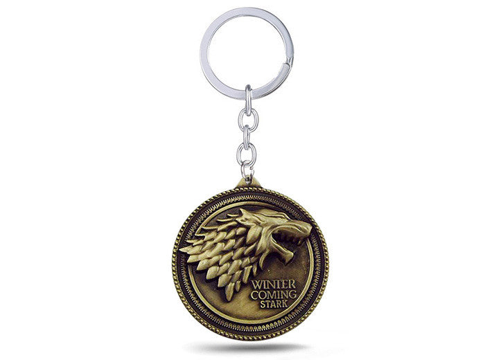 Stark Winter is Coming Keyring - Gold/Silver
